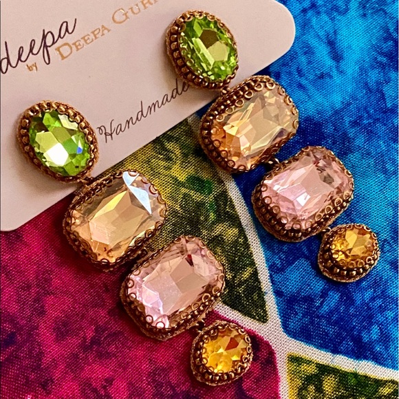 NWT Anthropologie Deepa Beaded Crystal Chandeliers - Picture 2 of 14